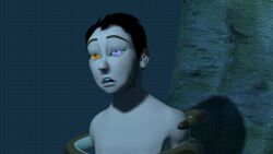  3d animated animated_gif asphyxiation black_hair coils dazed disney kaa kaa_eyes male_only maledom malesub open_mouth original short_hair sleepy snake the_jungle_book topless whiteshadowhare 