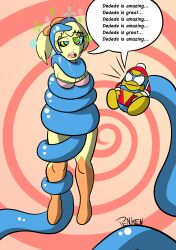 absurdres breasts coils dazed dialogue femsub humor kaa_eyes king_dedede kirby_(series) kirby_right_back_at_ya! large_breasts maledom mantra nintendo open_mouth penken tentacles text tiff