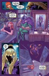  alex_sinclair blonde_hair brown_hair carlos_gomez comic green_eyes green_goblin_(marvel) kindred_(marvel) marvel_comics mary_jane_watson mysterio norman_osborn official red_hair sarah_stacy spider-man spider-man_(series) spoilers super_hero text 