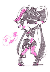  callie_(splatoon) corruption earrings enemy_conversion female_only femsub gloves high_heels hypnoshades inkling jewelry mole monster_girl nintendo short_shorts splatoon splatoon_2 spoilers sunglasses tank_top tattoo tech_control tentacles tights twintails ukata 