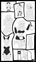 absurdres aware body_control body_markings bodysuit bottomless breasts comic femsub goo_girl greyscale hypel monster_girl nude original slime topless transformation unhappy_trance
