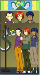 blue_hair comic dark_skin disney expressionless femsub glasses happy_trance hay_lin hypnotic_eyes jimryu kaa kaa_eyes multiple_girls open_mouth purple_hair red_hair snake standing standing_at_attention taranee_cook the_jungle_book w.i.t.c.h will_vandom