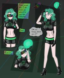 awakening breasts failed_hypnosis femsub gloves humor hy2300 hypnoshades hypnotized_dom latex navel nintendo sailor_moon_(series) sailor_neptune shorts splatoon sunglasses tech_control text visor