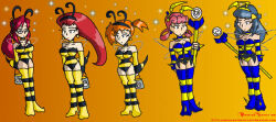  aged_up bee_girl bee_suit blue_hair breasts brokenteapot bug_girl corruption dawn expressionless female_only femsub glasses jessie large_breasts long_hair lorelei misty nintendo nurse_joy pink_hair pokemon pokemon_(anime) pokemon_diamond_pearl_and_platinum pokemon_firered_and_leafgreen pokemon_red_green_blue_and_yellow red_hair short_hair spiral_eyes standing standing_at_attention symbol_in_eyes 