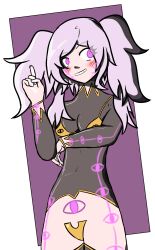  alternate_costume blush body_markings breasts crotch_tattoo eye_color_change facial_markings femsub fire_emblem fire_emblem_awakening grima_(fire_emblem_awakening) heart_eyes illumina nintendo open_mouth pink_eyes possession robin_(fire_emblem_awakening) short_hair smile symbol_in_eyes tattoo twintails white_hair 