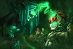 atryl bondage corruption cyan_hair drool femdom furry glowing glowing_eyes green_hair horns horse_boy horse_girl long_hair magic malesub my_little_pony open_mouth purple_hair queen_chrysalis red_hair scootaloo short_hair tongue tongue_out topless wings