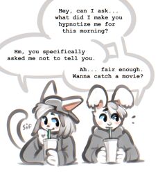 animal_ears bunny_boy cat_girl furry original panken text