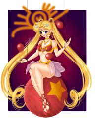  blonde_hair circus corruption emilia89 female_only femsub juggling navel puppet sailor_moon sailor_moon_(series) sitting solo tears twintails 