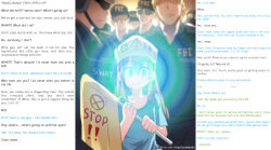 caption cells_at_work evil_smile femdom humor hypnotic_eyes kiddom loli looking_at_viewer male_pov malesub manip platelet_(cells_at_work) police_uniform pov pov_sub princess_hinghoi ruined_life smile text themodrenman_(manipper)