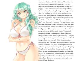 caption femdom green_eyes green_hair hypnotic_eyes hypsubject_(manipper) love manip masturbation_command memory_alteration orgasm_command pov pov_sub sanae_kochiya text touhou