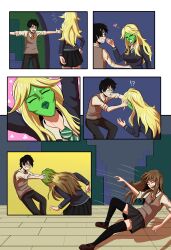  absurdres androgynous_dom black_hair blonde_hair breasts brown_hair closed_eyes clothed comic crossover femsub glasses green_eyes green_lipstick hair_color_change harry_james_potter harry_potter_(series) heart hermione_granger heterosexual hypnotic_mask lipstick living_costume love makeup mask mask_of_loki multicolored_hair netorare non-binary_dom onyxsteelgray1213 possession resisting scared school_uniform shoes short_hair skirt sweat the_mask thighhighs tie tiotonyredgrave trance_break 