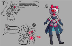  before_and_after bow collar control_collar femsub grey_skin hazbin_hotel hypnotic_accessory hypnotized_hypnotist instant_loss maledom red_eyes ring_eyes robot robotization speech_bubble spiralwash_eyes symbol_in_eyes tech_control text theprofileman02 tied_hair vaggie_(hazbin_hotel) vox white_hair 