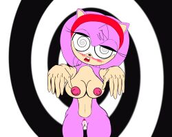  amy_rose blush dazed drool femsub furry hair_band nude open_mouth pussy_juice sonic_the_hedgehog_(series) spiral_background spiral_eyes zombie_walk 