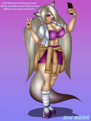  adekvatx animal_ears before_and_after breasts cleavage huge_breasts silver_hair tail 