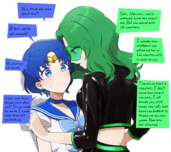 cx9000_(generator) dialogue female_only femdom femsub hypnotized_dom latex sailor_mercury sailor_moon_(series) sailor_neptune speech_bubble tech_control visor yuri