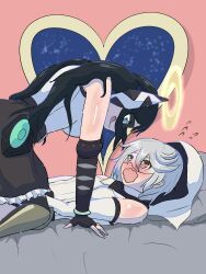  black_hair blush breasts femsub halo heart heart_eyes ikinukeore lady_black love piltz_dunant shy_(series) shy_(shy) tagme teru_momijiyama yuri 