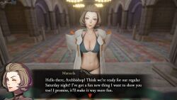 3d bikini dochaunt english_text fire_emblem fire_emblem_three_houses headphones manuela_casagranda nintendo rhea_(fire_emblem_three_houses) tagme text yuri