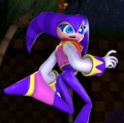  3d absurdres androgynous androgynous_sub ass from_behind gloves hypnoink jester kaa_eyes legs legs_up night nights nights_into_dreams non-binary non-binary_sub open_mouth outdoors solo source_request trees 