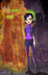  black_hair claire_nunez femdom femsub glowing glowing_eyes magic morgana_(trollhunters) spoilers standing standing_at_attention trishbot trollhunters 