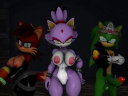 3d blaze_the_cat breasts cat_girl cigarette corruption femsub fiona_fox furry huge_cock large_breasts nobleseven20 penis piercing scourge_the_hedgehog smoking sonic_the_hedgehog_(series) story