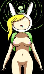  adventure_time blonde_hair bottomless breasts dead_source drool expressionless femsub fionna_the_human glowing glowing_eyes hypnogoat666 king_worm large_breasts nude open_mouth sketch standing standing_at_attention topless western 