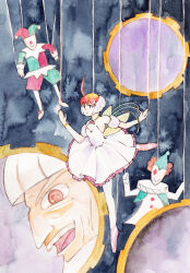 age_difference ahoge ballerina bangs body_control bracelet clown dancing dress drosselmeyer femsub human_puppet jester magical_girl maledom necklace orange_hair princess_tutu princess_tutu_(character) shoes tights tutu yokoms0912