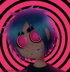 2d gorillaz hypnotic_eyes male_only obsessedandpossessed solo spiral spiral_eyes