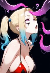ai_art harley_quinn izayoitsuki_(generator) original tentacles