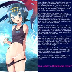  blue_eyes blue_hair caption caption_only cum flat_chest lana_(pokemon) manip orgasm orgasm_command pokemon pussy pussy_juice small_breasts text 