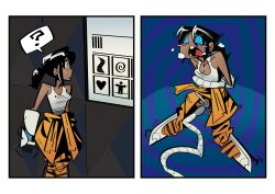  4five1 before_and_after chell_(portal) comic female_only femsub ponytail portal short_hair tentacle_sex 