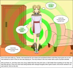  breasts dialogue empty_eyes femsub hypnotic_accessory large_breasts nabs001 naruto_(series) sandals spiral temari text 