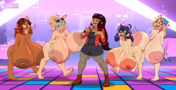  alya_cesaire breasts chloe_bourgeois lila_rossi marinette_dupain-cheng miraculous_ladybug moisesgrafic singing smile spiral_eyes symbol_in_eyes tongue tongue_out zoe_lee 