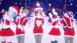 black_hair blonde_hair brown_hair christmas happy_trance headphones koikatsu! purple_hair spiral_eyes surrisaki tina_(surrisaki)