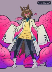  4five1 agnes_tachyon female_only femsub heart_eyes horse_girl lab_coat spiral_eyes tagme uma_musume 