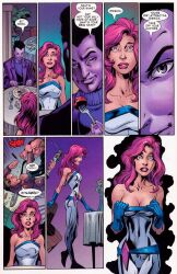 bodysuit breasts cleavage comic dean_white expressionless femsub jessica_jones large_breasts maledom mark_bagley marvel_comics official pink_hair purple_man purple_skin super_hero text undressing undressing_command western 