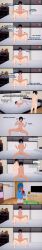  3d absurdres anal bed bedroom black_hair blue_hair camera censored cum dark_skin dialogue empty_eyes english_text expressionless feminization happy_trance hypnotic_magic_(artist) maledom malesub netorare nude on_back original penis phone sequence sex short_hair spread_legs text tv yaoi 