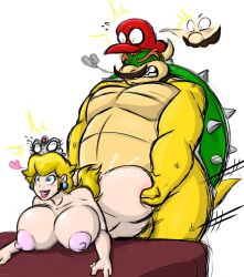  blonde_hair blue_eyes blush bowser breasts cappy cleavage closed_eyes crown cum femsub hat heart heart_eyes heterosexual king large_breasts long_hair maledom malesub mario mind_break mustache nintendo possession princess princess_peach royalty sex shinysteel simple_background smile super_mario_bros. super_mario_odyssey sweat symbol symbol_in_eyes tiara_(super_mario_odyssey) white_background 