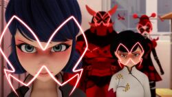 breasts corruption femsub marinette_dupain-cheng mass_hypnosis miraculous_ladybug sabine_cheng standing_at_attention