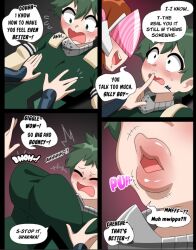  4headboiii comic dialogue english_text femsub izuku_midoriya my_hero_academia ochaco_uraraka tagme text transformation transgender visor 
