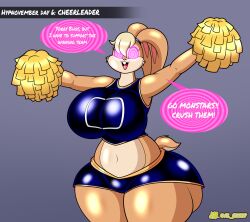 absurdres al_gx betrayal bunny_girl cheerleader enemy_conversion femsub furry gloves gym_uniform lola_bunny looney_tunes open_mouth short_hair simple_background space_jam speech_bubble spiral_eyes sports_briefs sportswear text