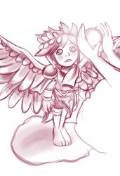 angel angel_boy barefoot glowing hypnotic_light kid_icarus lineart malesub nintendo pit shota spiral_eyes standing standing_at_attention symbol_in_eyes wings zuneycat
