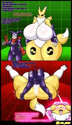  al_gx bandai_namco before_and_after clock cum cum_in_pussy dialogue digimon fox_girl furry imp impmon mating_press renamon sex shortstack size_difference spiral spiral_eyes 