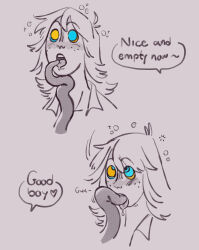  bubble dazed drool freckles good_sub_conditioning greyscale kaa_eyes male_only malesub oral original ring_eyes strawbunnyhypno tentacle_in_mouth tentacles text tongue tongue_out 