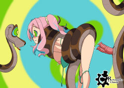  bestiality bikini breasts coils disney double_penis femsub happy_trance huge_breasts hypnotic_eyes kaa kaa_eyes kaede_hozuki maledom multicolored_hair non-human_penis onimai:_i&#039;m_now_your_sister! penis renaissanceofchaos snake snake_penis the_jungle_book 