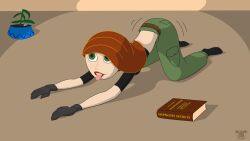 all_fours book breasts disney female_only femsub jeepika kim_possible kim_possible_(series) large_breasts pet_play solo tongue tongue_out