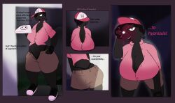 absurdres breasts cleavage comic female_only femdom furry huge_breasts hypnotic_eyes looking_at_viewer original pussy sheep_girl solo text thong uselesstwatart velvet_(uselesstwatart)