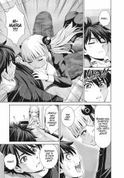 basara_toujou demon_girl empty_eyes femdom femsub horns maria_naruse monochrome sheila_(the_testament_of_sister_new_devil) text the_testament_of_sister_new_devil translation_request