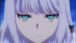 angry blue_eyes empty_eyes femsub kanase_kanon screenshot short_hair spoilers strike_the_blood white_hair