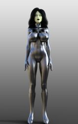 3d black_hair breasts collar disney female_only fembot femsub graybot green_skin high_heels kim_possible_(series) large_breasts latex preview robot robotization shego solo standing standing_at_attention tech_control theheckle whitewash_eyes