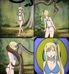 ass comic disney fairy_tail femsub hypnobot771 kaa kaa_eyes large_breasts lucy_heartfilia snake swimsuit the_jungle_book